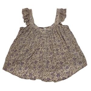 M191 GENTLE FAWN Women's Tank Top Blouse Floral Purple Small